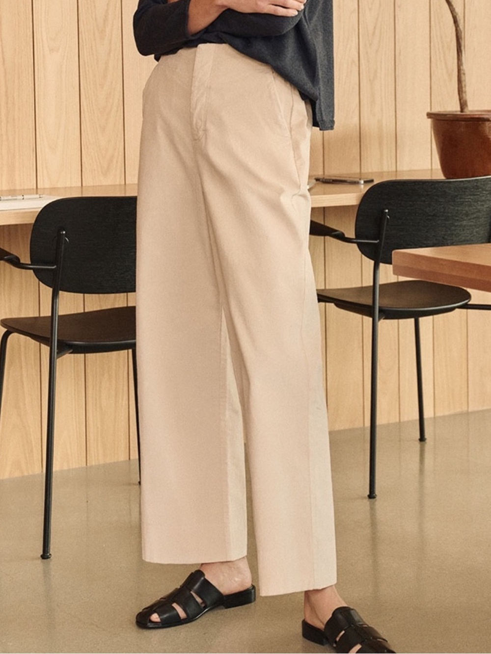 Pact Modern Corduroy Wide Leg Pants Ivory
